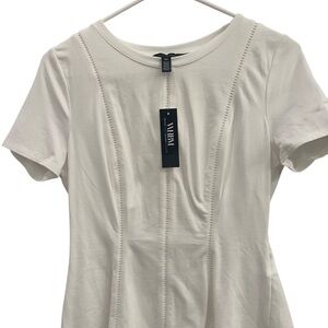 White House Black Market Short Sleeve Cream Top